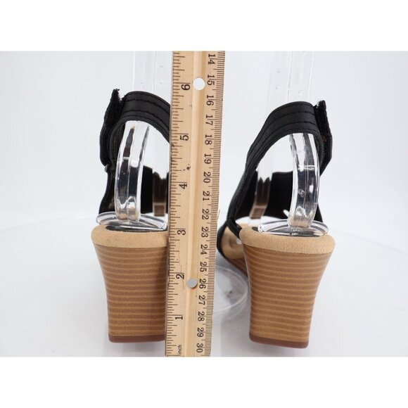 Clarks Women's Kyarra Aster Womens Size 10 M Black Leather Wedge Slingback - Picture 6 of 15